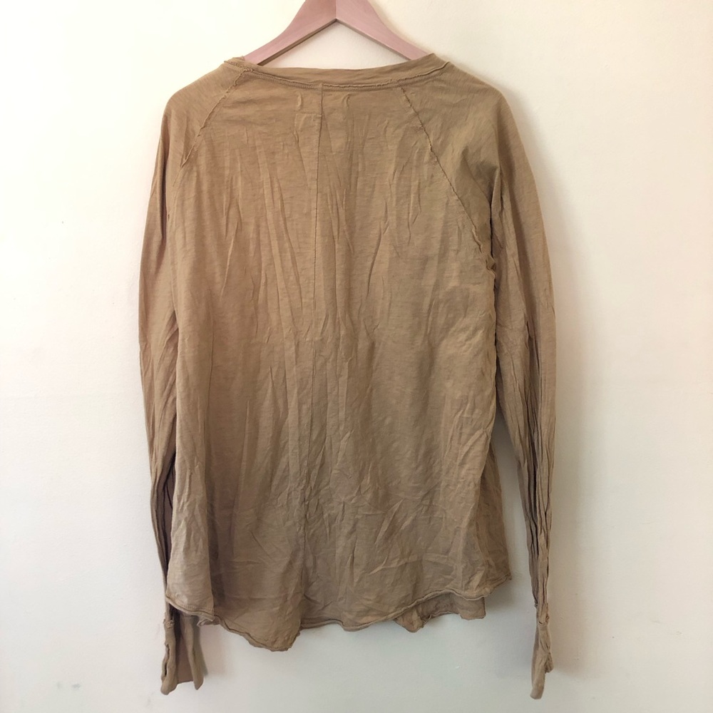 Free People We The Free Arden Tee Long Sleeve Women’s S Bunny/Taupe - Picture 8 of 10